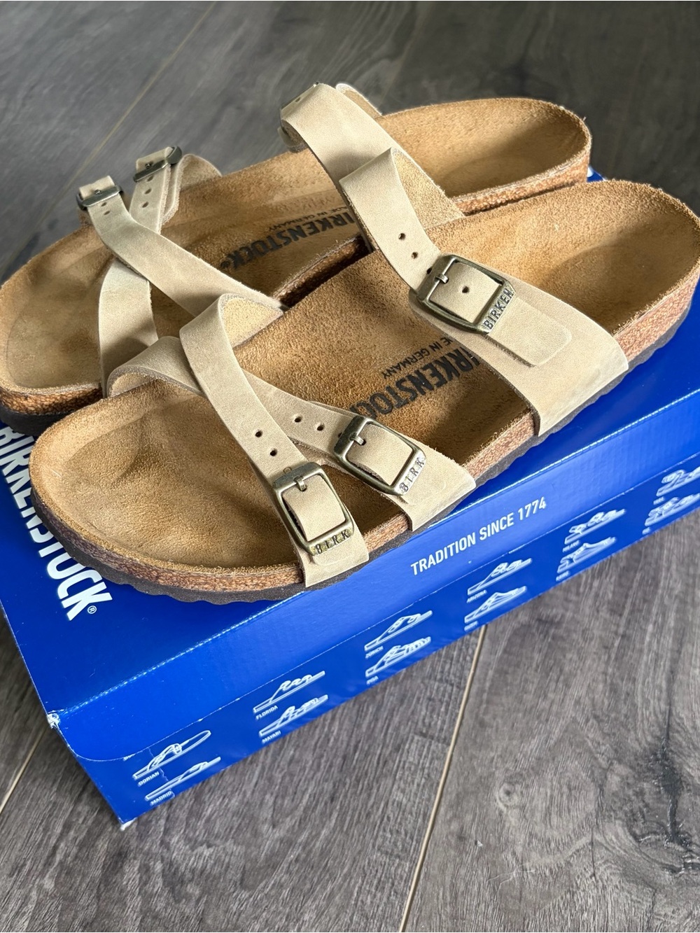 NEW IN BOX Size 39 NARROW Birkenstock Franca - Tabacco Brown, Oiled Leather